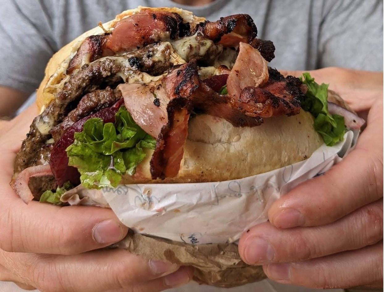 Burger at a Queenstown restaurant