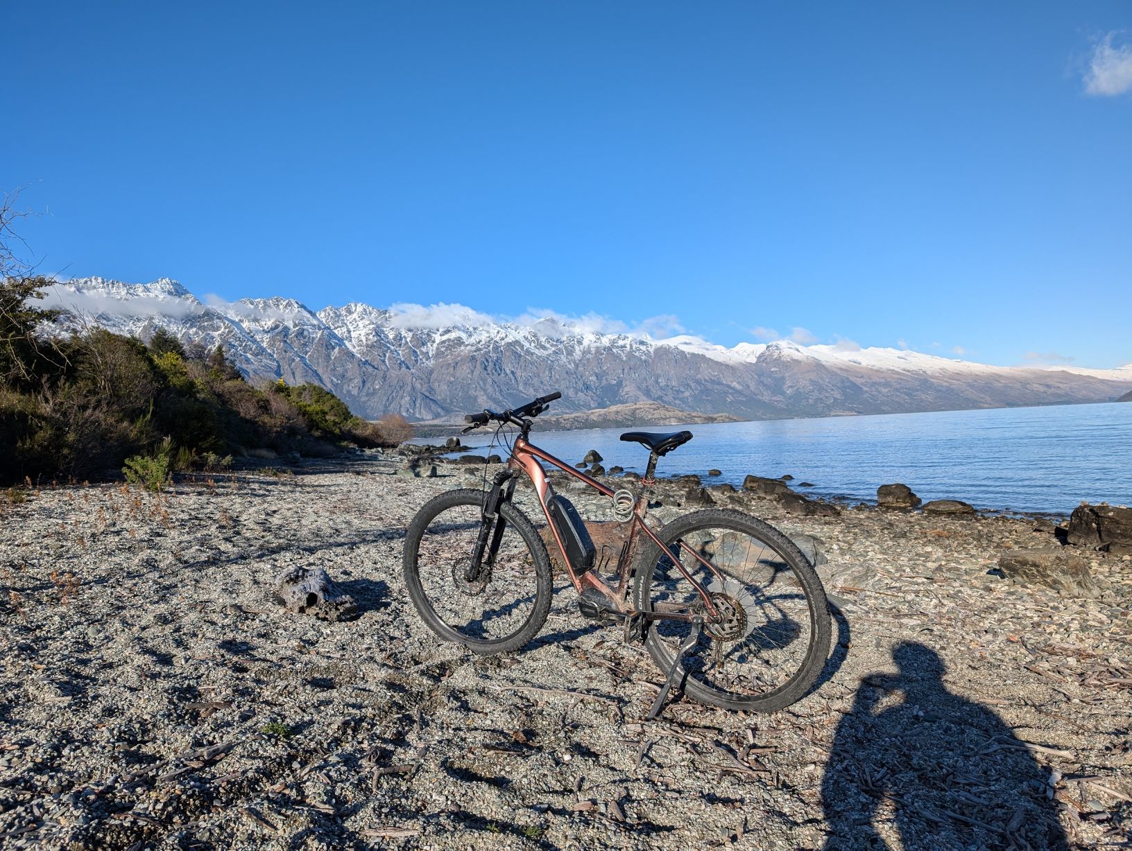 E-bike beside Lake Wakatipu near Queenstown
